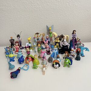Disney PVC Figures Toys Lot of 46 Frozen Tinkerbell Cinderella Little Mermaid